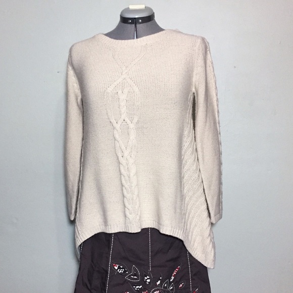 Style & Co. Sweaters - Style & Co Petite Cream Thick Knit Sweater H/L M